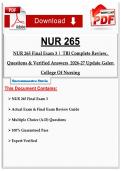 NUR 265 Final Exam 3 &vert;  TBI Complete Review&comma; Questions & Verified Answers  2026-27 Update Galen College Of Nursing