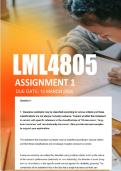 LML4805 Assignment 1 Semester 1 ANSWERS 2026 - Due 10 March 2026