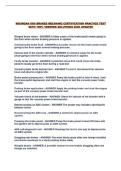 MICHIGAN SOS BRAKES MECHANIC CERTIFICATION PRACTICE TEST WITH 100&percnt; VERIFIED SOLUTIONS 2026 UPDATE&excl;&excl;