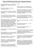 NCE and CPCE Study Guide with Complete Solutions