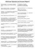NCE Exam Questions and Answers Rated A