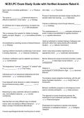 NCE&sol;LPC Exam Study Guide with Verified Answers Rated A