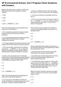 AP Environmental Science&colon; Unit 3 Progress Check Questions with Answers