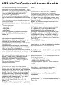 APES Unit 6 Test Questions with Answers Graded A&plus;