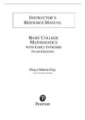 Solution manual for Basic College Mathematics with Early Integers&comma; 4e Elayn Martin-Gay