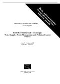 Solutions & Test Bank For Basic Environmental Technology Water Supply&comma; Waste Management and Pollution Control 6th Edition by Jerry Nathanson