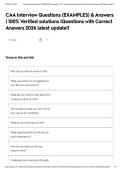 CAA Interview Questions &lpar;EXAMPLES&rpar; & Answers &vert; 100&percnt; Verified solutions &vert;Questions with Correct Answers 2026 latest update&excl;&excl;