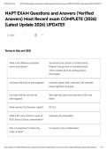 NAPT EXAM Questions and Answers &lpar;Verified Answers&rpar; Most Recent exam COMPLETE &lpar;2026&rpar; &lpar;Latest Update 2026&rpar; UPDATE&excl;&excl;