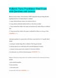 Pediatric Nurse Practitioner Final Exam with Questions and Answers