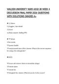 WALDEN UNIVERSITY NURS 6052-38 WEEK 4 DISCUSSION FINAL PAPER 2026 QUESTIONS WITH SOLUTIONS GRADED A&plus;