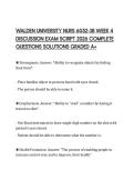 WALDEN UNIVERSITY NURS 6052-38 WEEK 4 DISCUSSION EXAM SCRIPT 2026 COMPLETE QUESTIONS SOLUTIONS GRADED A&plus;