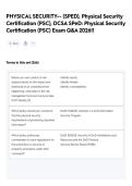 PHYSICAL SECURITY-- &lpar;SPED&rpar;&comma; Physical Security Certification &lpar;PSC&rpar;&comma; DCSA SPeD&colon; Physical Security Certification &lpar;PSC&rpar; Exam Q&A 2026&excl;&excl;