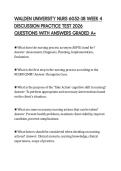 WALDEN UNIVERSITY NURS 6052-38 WEEK 4 DISCUSSION PRACTICE TEST 2026 QUESTIONS WITH ANSWERS GRADED A&plus;