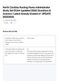 North Carolina Nursing Home Administrator Study Set EXAM &lpar;updated 2026&rpar; Questions & Answers &vert; Latest Already Graded A&plus; UPDATE 2025&vert;2026