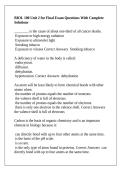 BIOL 100 Unit 2 for Final Exam Questions With Complete Solutions