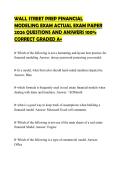 WALL STREET PREP FINANCIAL MODELING EXAM ACTUAL EXAM PAPER 2026 QUESTIONS AND ANSWERS 100&percnt; CORRECT GRADED A&plus;