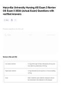 Maryville University Nursing 615 Exam 3 Review OE Exam &vert;&vert; 2026 &lpar;Actual Exam&rpar; Questions with verified Answers