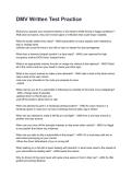 DMV Written Test Practice NEWEST 2026&sol;2027 ACTUAL EXAM COMPLETE QUESTIONS AND CORRECT DETAILED ANSWERS &lpar;VERIFIED ANSWERS&rpar; &vert;ALREADY GRADED A&plus;&vert;&vert;BRAND NEW&excl;&excl;