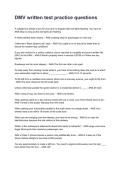 DMV written test practice questions NEWEST 2026&sol;2027 ACTUAL EXAM COMPLETE QUESTIONS AND CORRECT DETAILED ANSWERS &lpar;VERIFIED ANSWERS&rpar; &vert;ALREADY GRADED A&plus;&vert;&vert;BRAND NEW&excl;&excl;