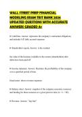 WALL STREET PREP FINANCIAL MODELING EXAM TEST BANK 2026 UPDATED QUESTIONS WITH ACCURATE ANSWERS GRADED A&plus;