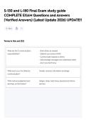 S-130 and L-180 Final Exam study guide COMPLETE EXAM Questions and Answers &lpar;Verified Answers&rpar; &lpar;Latest Update 2026&rpar; UPDATE&excl;&excl;