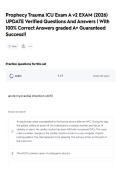 Prophecy Trauma ICU Exam A v2 EXAM &lpar;2026&rpar; UPDATE Verified Questions And Answers &vert; With 100&percnt; Correct Answers graded A&plus; Guaranteed Success&excl;&excl;