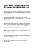 WASTE WATER CERTIFICATION REVIEW SET 2026 ANSWERS GUARANTEED PASS