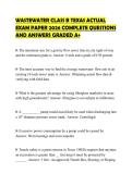 WASTEWATER CLASS B TEXAS ACTUAL EXAM PAPER 2026 COMPLETE QUESTIONS AND ANSWERS GRADED A&plus;