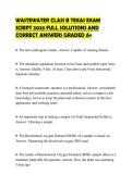 WASTEWATER CLASS B TEXAS EXAM SCRIPT 2026 FULL SOLUTIONS AND CORRECT ANSWERS GRADED A&plus;