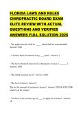 CHIROPRACTIC BOARD EXAM ELITE REVIEW WITH ACTUAL QUESTIONS AND VERIFIED ANSWERS FULL SOLUTION 2026