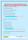 ASQ CQT Exam Frequently Most Tested Questions and Verified Accurate Answers &ndash; American Society for Quality &ndash; High-Frequency Practice Questions with Verified Solutions
