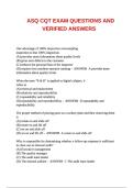 ASQ CQT Exam Questions and Verified Answers &ndash; American Society for Quality &ndash; Complete Practice Exam Material