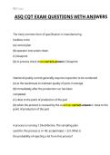 ASQ CQT Exam Questions with Answers &ndash; American Society for Quality &ndash; Complete Practice Exam Resource