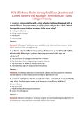 NUR 253 Mental Health Nursing Final Exam Questions and  Correct Answers with Rationale &vert; Newest Update &vert; Galen  College of Nursing  