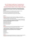 NUR 253 Mental Health Nursing Complete Exam Bundle &ndash; Exams 1&ndash;3 &plus; Final Comprehensive Questions and Correct Answers with Rationales &vert; Newest Update &vert; Galen College of Nursing