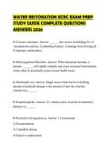 WATER RESTORATION IICRC EXAM PREP STUDY GUIDE COMPLETE QUESTIONS ANSWERS 2026