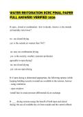 WATER RESTORATION IICRC FINAL PAPER FULL ANSWERS VERIFIED 2026
