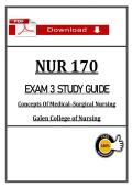 NUR 170 Exam 3 Study Guide &vert; 2026&sol;2027 &lpar;pdf&rpar; &vert; Med-Surg Concepts &vert; Galen