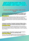 STATE OF NEVADA WORK CARD STUDY EXAM&colon; &lpar;LATEST 2026&sol;2027&rpar; &vert; QUESTIONS AND ANSWERS &vert; 100&percnt; CORRECT &vert; GRADE 