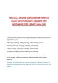 WGU C721 CHANGE MANAGEMENT PRACTICE  EXAM&vert;QUESTIONS WITH ANSWERS AND  RATIONALES&vert;2026 UPDATE&vert;100&percnt; PASS 