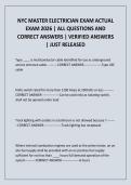 NYC MASTER ELECTRICIAN EXAM ACTUAL EXAM 2026 &vert; ALL QUESTIONS AND CORRECT ANSWERS &vert; VERIFIED ANSWERS &vert; JUST RELEASED