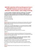 NUR 282 Leadership and Nursing Management Exam 2   2026&sol;2027 Questions and Correct Answers with  Rationale &vert; Newest Update &vert; Galen College of Nursing