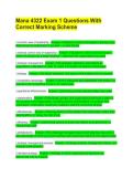Mana 4322 Exam 1 Questions With Correct Marking Scheme