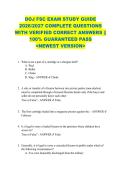 DOJ FSC EXAM STUDY GUIDE  2026&sol;2027 COMPLETE QUESTIONS  WITH VERIFIED CORRECT ANSWERS &vert;&vert;  100&percnt; GUARANTEED PASS  <NEWEST VERSION> 