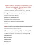 NUR170 Med Surg Final Exam Questions and Correct  Answers with Rationale &vert; Newest Update &vert; Galen  College of Nursing