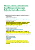 Michigan Collision Repair Technician  Exam Michigan Collision Repair  Technician Practice Examination 