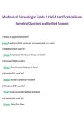 Mechanical Technologist Grade 1 CWEA Certification Exam Complete Questions and Verified Answers 
