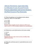 Alberta Electrician Apprenticeship Certification Exam &lpar;Second Period&rpar; Practice &lpar;Questions and Correct Answers &lpar;Verified Answers&rpar; Plus Rationales 2026