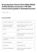 JB Learning Exam 6 Review EXAM &lpar;2026&rpar; UPDATE Verified Questions And Answers &vert; With 100&percnt; Correct Answers graded A&plus; Guaranteed Success&excl;&excl;