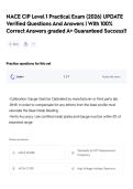 NACE CIP Level 1 Practical Exam &lpar;2026&rpar; UPDATE Verified Questions And Answers &vert; With 100&percnt; Correct Answers graded A&plus; Guaranteed Success&excl;&excl;
